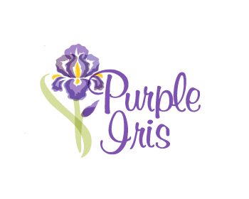 Purple Iris Flower Shop logo design contest - logos by NancyCarterDesign